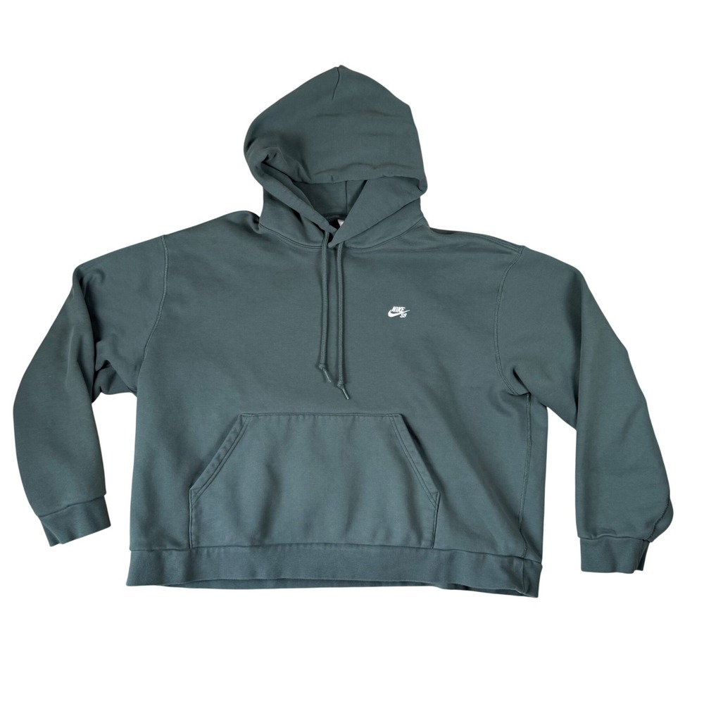 Nike SB Loose Fit Pullover Hoodie Dark Green XXL Embroidered Logo CW7064-393